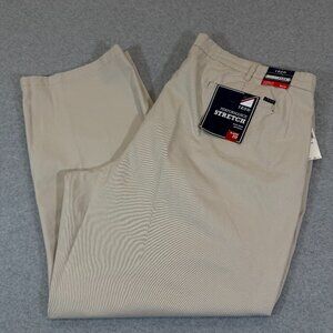 IZOD Men's Performance Stretch Classic Fit Chino Pants 50x32 (Fit 48) Beige NWT